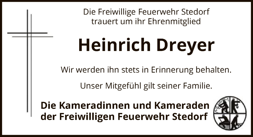  Traueranzeige für Heinrich Dreyer vom 27.12.2025 aus SYKS