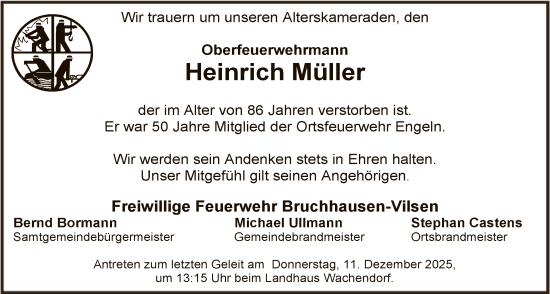 Traueranzeige von Heinrich Müller von SYKS