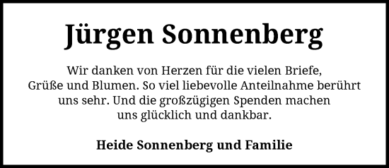Traueranzeige von Jürgen Sonnenberg von SYKS