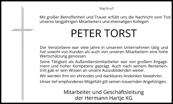 Traueranzeige von Peter Torst von SYKS