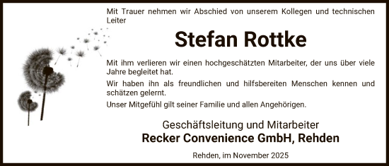 Traueranzeige von Stefan Rottke von SYKS
