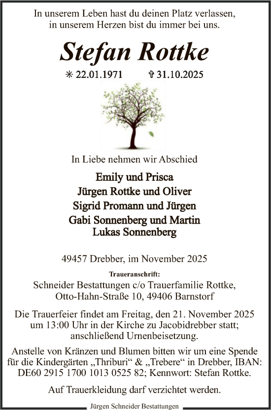 Traueranzeige von Stefan Rottke von SYKS