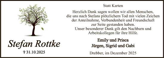 Traueranzeige von Stefan Rottke von SYKS