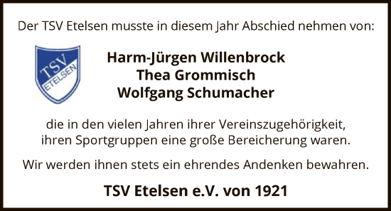 Traueranzeige von Verstorbene Vereinsmitglieder von SYKS