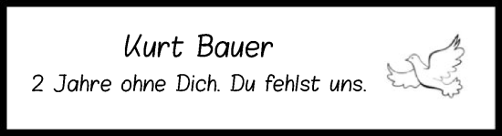 Traueranzeige von Kurt Bauer von SYK