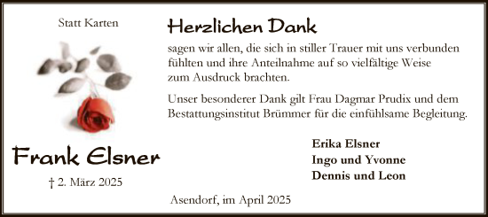 Traueranzeige von Frank Elsner von SYK