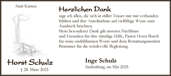 Traueranzeige von Horst Schulz von SYK