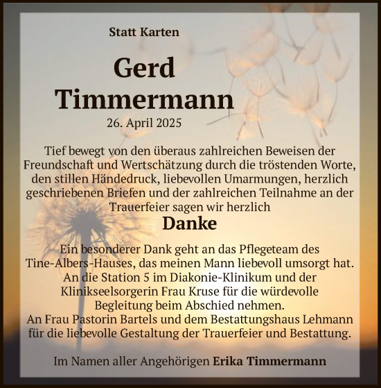 Traueranzeige von Gerd Timmermann von SYKR