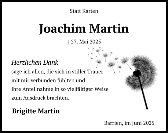 Traueranzeige von Joachim Martin von SYKS