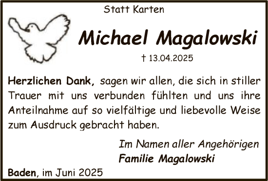 Traueranzeige von Michael Magalowski von SYKS