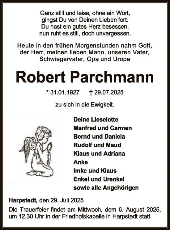 Traueranzeige von Robert Parchmann von SYKS