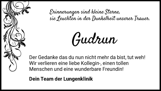 Traueranzeige von Gudrun Kummerer von SYKR