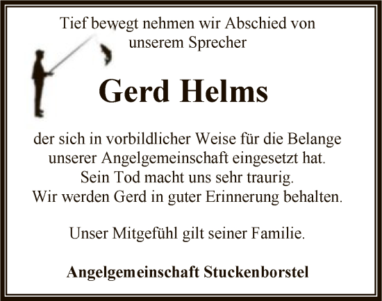 Traueranzeige von Gerd Helms von SYKR