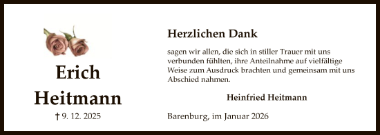 Traueranzeige von Erich Heitmann von SYKS