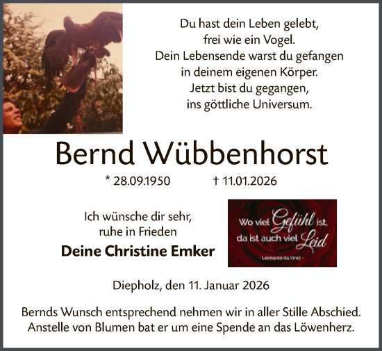 Traueranzeige von Bernd Wübbenhorst von SYKSSYKS