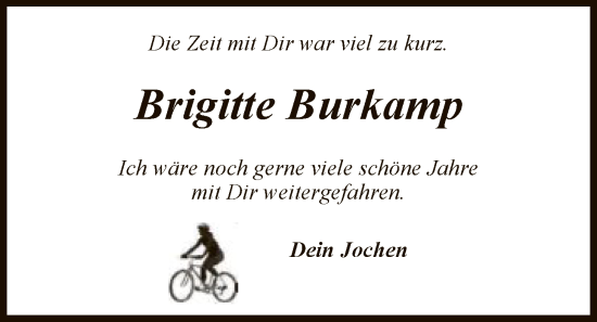 Traueranzeige von Brigitte Burkamp von SYKR