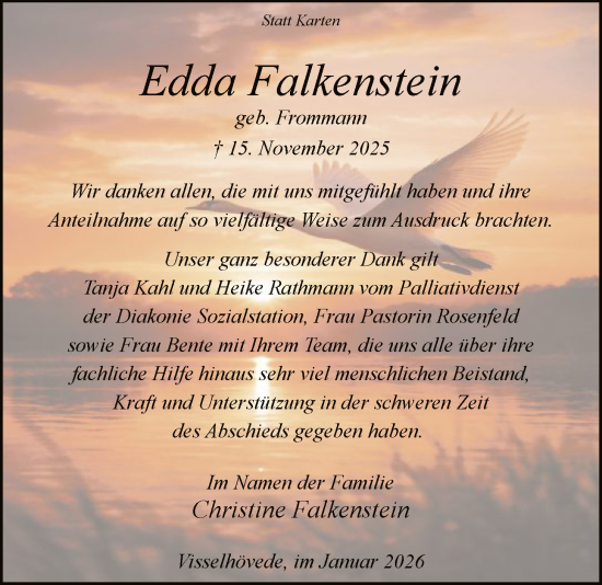 Traueranzeige von Edda Falkenstein von SYKR