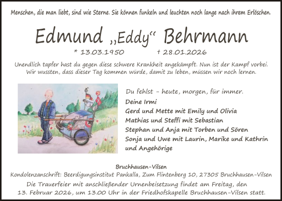 Traueranzeige von Edmund Behrmann von SYKS