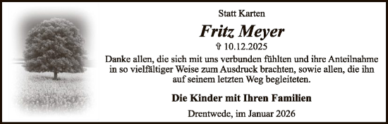 Traueranzeige von Fritz Meyer von SYKS