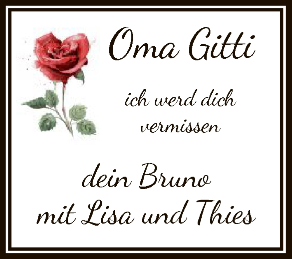  Traueranzeige für Gitti Burkamp vom 24.01.2026 aus SYKR