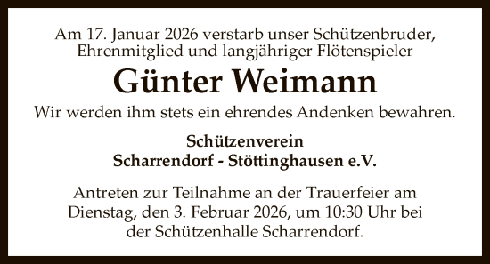 Traueranzeige von Günter Weimann von SYKS
