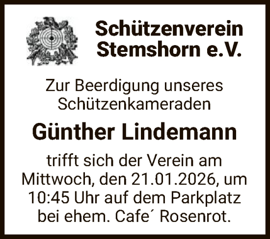 Traueranzeige von Günther Lindemann von SYKS