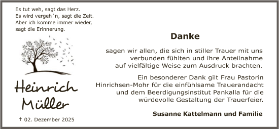 Traueranzeige von Heinrich Müller von SYKSSYKS