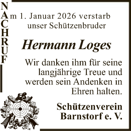 Traueranzeige von Hermann Loges von SYKS