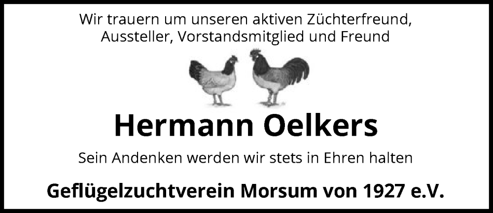  Traueranzeige für Hermann Oelkers vom 31.01.2026 aus SYKS