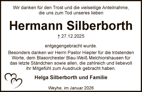 Traueranzeige von Hermann Silberborth von SYKS