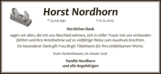 Traueranzeige von Horst Nordhorn von SYKS