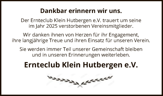 Traueranzeige von in Gedenken  von SYKS