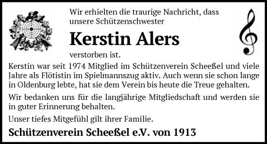 Traueranzeige von Kerstin Alers von SYKR