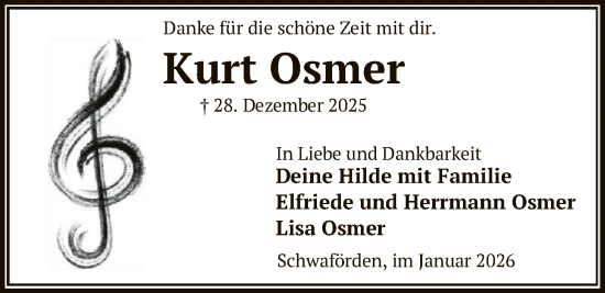 Traueranzeige von Kurt Osmer von SYKS