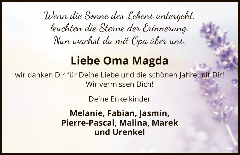  Traueranzeige für Magda Müller vom 31.01.2026 aus SYKR