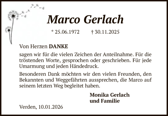Traueranzeige von Marco Gerlach von SYKS