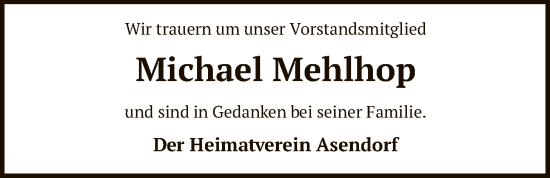 Traueranzeige von Michael Mehlhop von SYKS