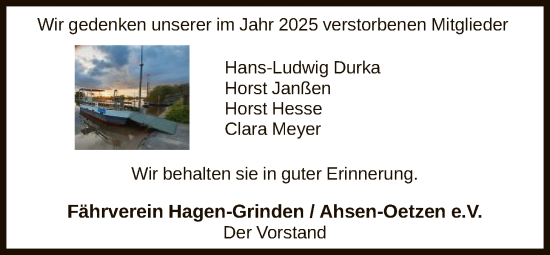 Traueranzeige von Mitglieder  von SYKS