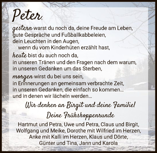 Traueranzeige von Peter Maas von SYKS