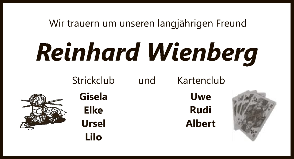  Traueranzeige für Reinhard Wienberg vom 03.01.2026 aus SYKS