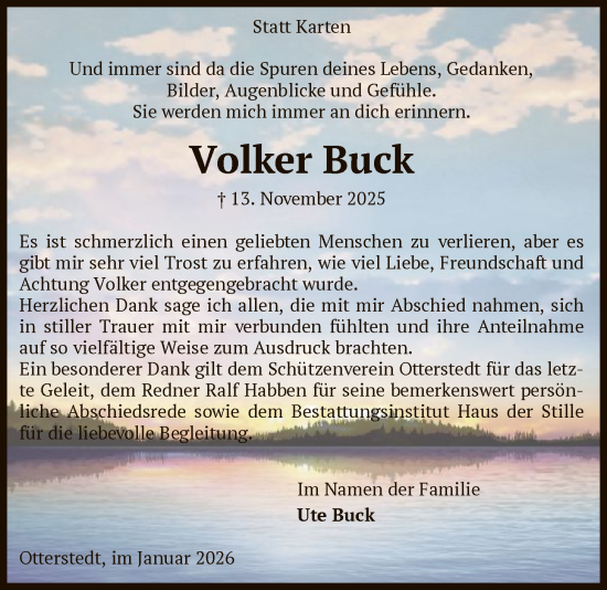 Traueranzeige von Volker Buck von SYKS
