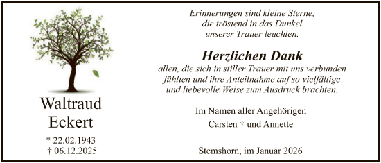 Traueranzeige von Waltraud Eckert von SYKS
