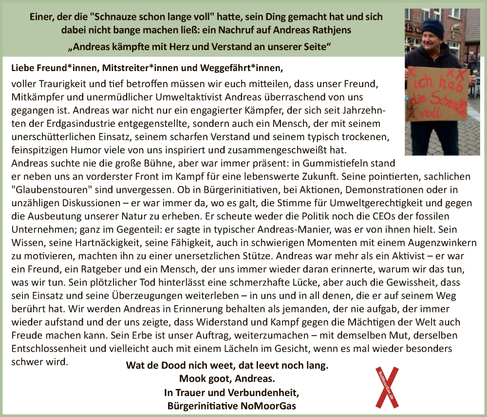  Traueranzeige für Andreas Rathjens vom 21.02.2026 aus SYKRSYKS