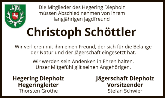 Traueranzeige von Christoph Schöttler von SYKS