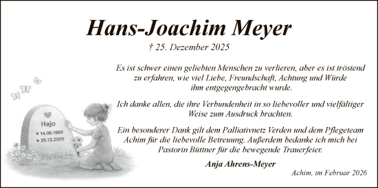 Traueranzeige von Hans-Joachim Meyer von SYKS