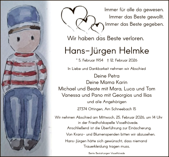 Traueranzeige von Hans-Jürgen Helmke von SYKR