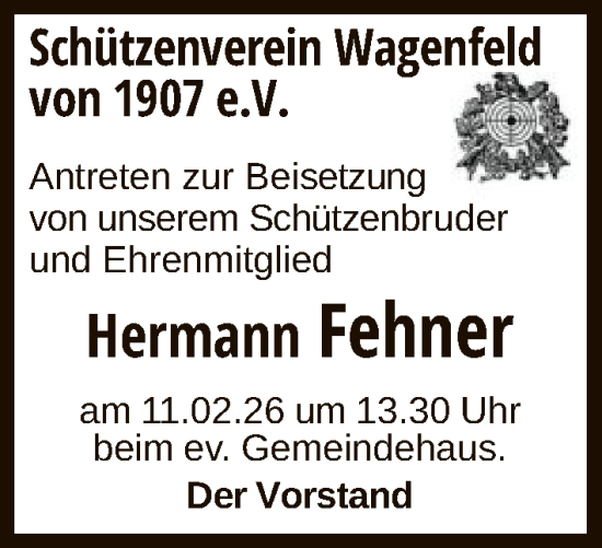 Traueranzeige von Hermann Fehner von SYKS