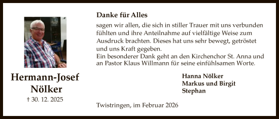 Traueranzeige von Hermann-Josef Nölker von SYKS