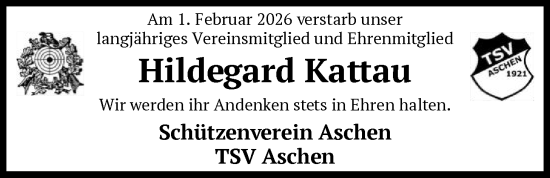 Traueranzeige von Hildegard Kattau von SYKS