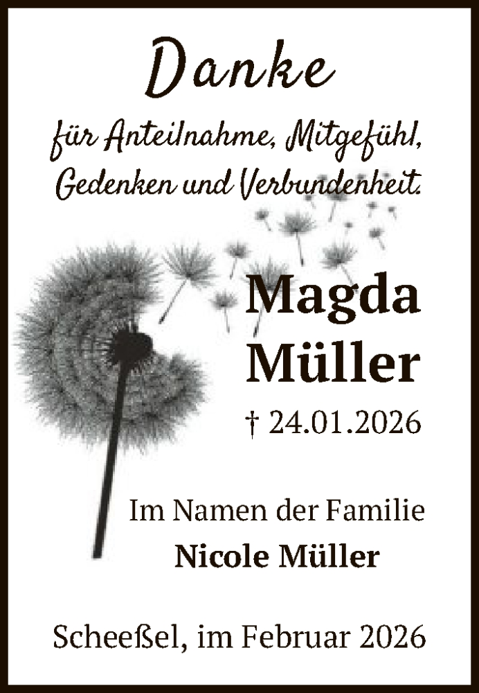  Traueranzeige für Magda Müller vom 27.02.2026 aus SYKR